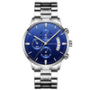 Men\'s Stainless Steel Watches with Business Leisure Calendar Quartz Watches Waterproof Black Refined Steel Watches