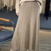 Pleated Long Wool Solid Skirt