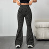 High-waisted Butt-lifting Printed Flared Athletic Pants