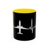 Pilot Heartbeat Coffee Mug — Airplane ECG Travel Lover Gift (11/15oz)