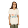 Youth Tee — "Eat. Sleep. Airplanes. Repeat." Kids Aviation T‑Shirt
