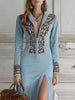 Women's Retro Floral Zipper Dress