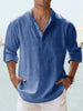 Men's Linen Stand-up Collar Long Sleeve T-shirt Loose Undershirt
