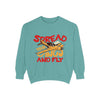 Unisex Garment-Dyed Sweatshirt - Spread Your Wings and Fly, Cozy Casual Wear, Perfect for Aviation Lovers, Gift Idea for Pilots, [...]