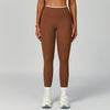 Nude-Feel Yoga Pants High-Waist Contrasting Color Quick-Dry Trousers