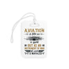 Luggage Tag — "Aviation is fine as a sport, but as an instrument of war it is worthless" Vintage Plane Travel ID Tag