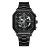 Waterproof Square Couples Multifunctional Calendar Steel-Strap Fashion Watch