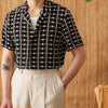 Pure Cotton Embroidery Cuban Collar Short Sleeve Printed Shirt Breathable Casual Shirt