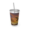 Sunsplash Travel Tumbler - 16oz Insulated Cup with Straw for Jetsetters