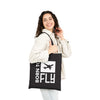 Tote Bag — "Born to Fly" Plane Graphic Travel Tote