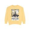 Helicopter Graphic Sweatshirt, Unisex Lightweight Pullover, Military Style Apparel, Perfect Gift for Aviation Enthusiasts, Casual Wear