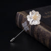 Simple lotus long collar pin brooch