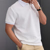 Mens Casual Jacquard Short-sleeve Polo T-shirt