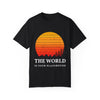Adventure-Inspired Unisex Garment-Dyed T-shirt - 'The World Is Your Playground'
