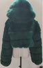 Short Hood Fox Fur Women's Long Sleeve Stitching Coat