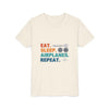 Youth Tee — "Eat. Sleep. Airplanes. Repeat." Kids Aviation T‑Shirt