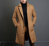 Men's Mid-length Trench Coat Fall Winter Slim Pockets Single-breasted Collar Jacket  Casual Business Comfortable Overcoat Clothing