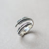 925 Sterling Silver Feather Simple Ring Retro Roman Ins Style