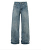 Retro Washed Flared Jeans Trendy Brand Wide Casual Long Pants