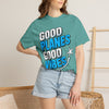 Good Planes Good Vibes T-Shirt — Retro Travel Graphic Tee