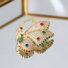 Color Butterfly Zircon Brooch