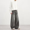 Mens Simple Basic Washed Gray Denim Jeans For FallWinter