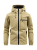 Men's Fashion Casual Hooded Solid Color Multi-pocket Work Pants Outdoor Coat