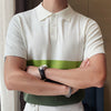 Men's Stitching Contrast Color Business Polo Shirt