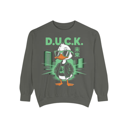 Cool Duck Graphic Sweatshirt, Unisex Sweatshirt, Casual Wear, Streetwear Style, Unique Gift, Cozy Layering Essential