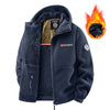 Men's Loose Casual Hooded And Velvet Printed Jacket