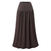 Womens Cotton Pocketed Skirt High-Waisted Elasticated Back Long Dress