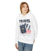 Travel Hoodie - "Passport to Happiness" Graphic Hooded Sweatshirt (Explore • Experience • Repeat)