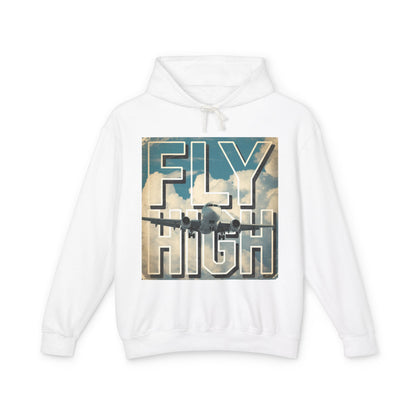 Fly High Unisex Lightweight Hooded Sweatshirt - Perfect for Travel Enthusiasts