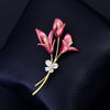 Contracted stereo flower brooch