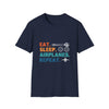 T-Shirt — "Eat. Sleep. Airplanes. Repeat." Pilot Aviation Tee