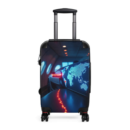 Travel Suitcase with World Map Design - Stylish Luggage for Adventurers
