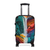 Vibrant Waterfall Design Suitcase - Colorful Travel Luggage for Adventurers