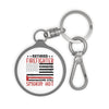 Retired Firefighter Keyring Tag — "Retired Firefighter and Still Smokin' Hot" with Distressed Flag