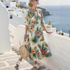 Womens Digital-Print Long Dress