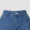 Blue Denim High - Waisted Ultra - Wide - Leg Jeans With Side Slit