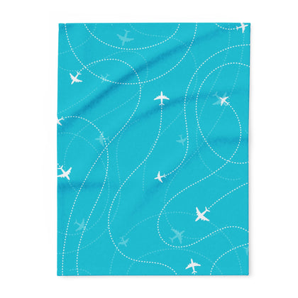 Aviation-Themed Arctic Fleece Blanket, Cozy Throw, Airplane Decor, Travel Gift, Airplane Lovers Gift, Home Comfort Item