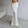 Womens Satin Cross-Design Skirt