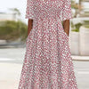 Printed European And American Style Summer Casual Loose Long-Sleeve Dress