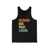 Pilot Dad Tank Top — "Husband. Dad. Pilot. Legend." Vintage Retro Typography