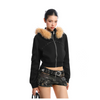 Rivet Detachable Fur Collar Stand Collar Sweater