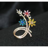 High-end Retro Inlaid Color Flower Brooch Women