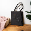 Airplane Formation Canvas Tote — Red Lead Plane Graphic Cotton Tote