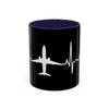 Pilot Heartbeat Coffee Mug — Airplane ECG Travel Lover Gift (11/15oz)