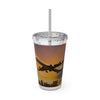 Sunsplash Travel Tumbler - 16oz Insulated Cup with Straw for Jetsetters