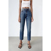 Women's Solid Color High Waist Loose Casual Denim Trousers